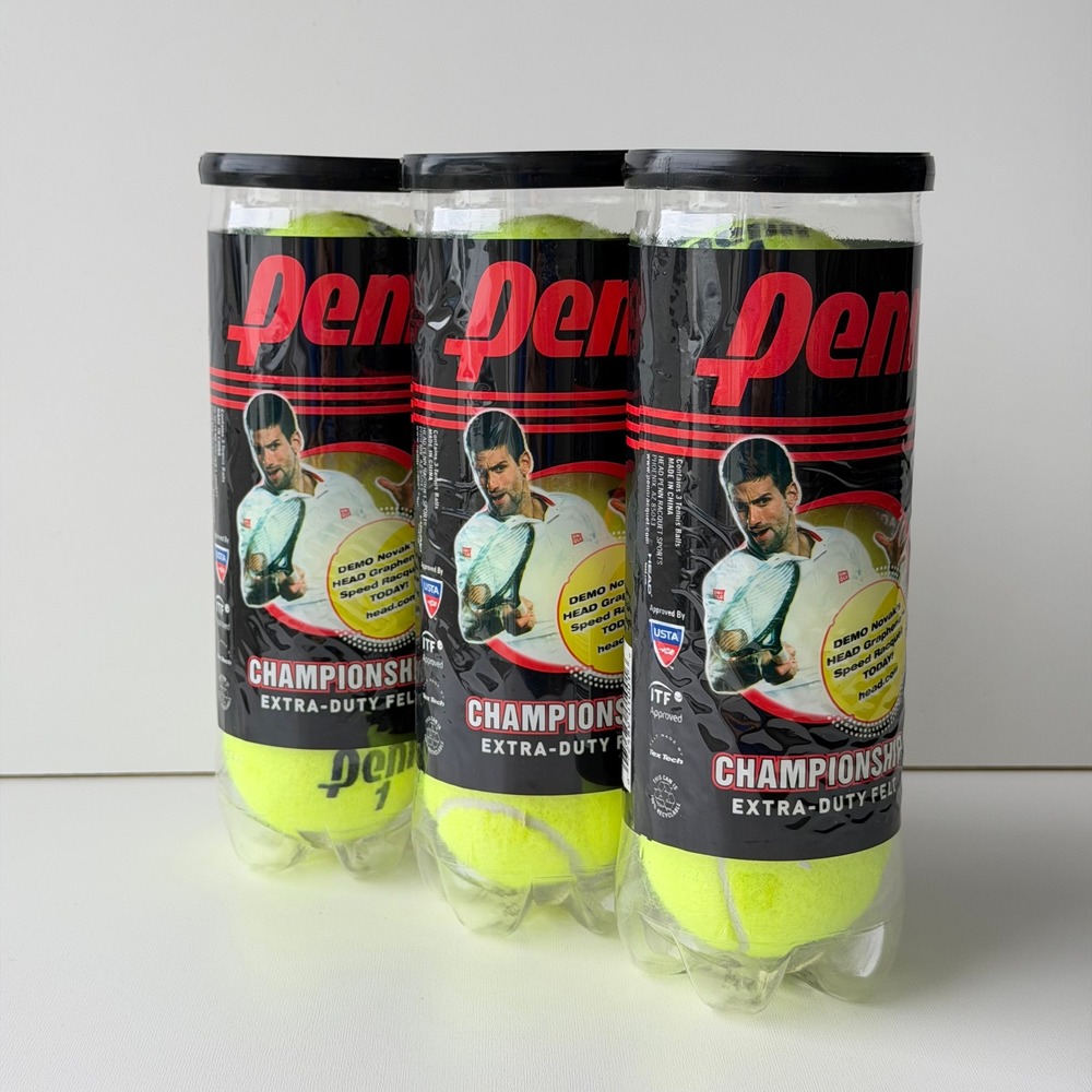 Penn Championship Tennis Balls Extra-Duty Hard Court Novak Djokavic Promo 3-Cans